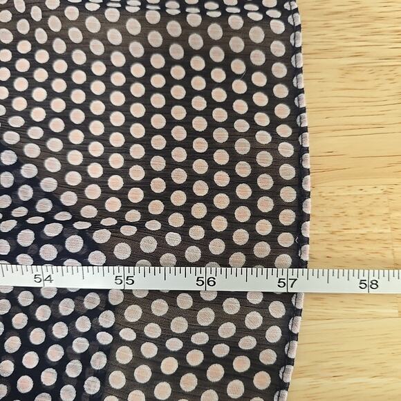 AVEC LES FILLES Navy Blush Polka Dot Flounce‎ Tiered Ruffle Maxi Dress Size 14 - Picture 6 of 10